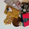 Set de Guantes de Lana y Bufanda Navideños, Lindo y Cálido, Pantalla Táctil, Dedos Separados, Unisex, Otoño e Invierno, Dibujos Animados para Niños