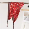 Bufanda Triángulo de Moda con Lazo en la Cintura, Doble Capa Estampada, Imitación Seda, Chal Protector Solar, Pañuelo para el Cuello, Bufanda de Seda para Mujer, Pañuelo de Cuello, Pañuelo para la Cabeza, Bufanda