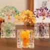 Árvore da Riqueza de Cristal Natural Ornamento de Cristal Puro Feito à Mão Presente de Riqueza para Escritório e Casa Pequeno Ornamento de Mesa