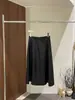 Falda HOO Otoño para Mujer Estilo Francés de Gama Alta Ecológica de Cuero Sintético con Dobladillo Partido y Cintura Estrecha BQA5203