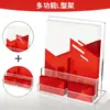 Venta Directa de Fábrica Revistero Transparente de 3 Compartimentos en Forma de L Estante de Almacenamiento de Tarjetas de Presentación para Escritorio de Oficina Exhibidor de Folletos Acrílico