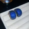 Pendientes Curvos de Esmeralda Colombiana, Pendientes de Circonita de Lujo Ligero y Alta Gama, Pendientes Retro Transfronterizos Europeos y Americanos