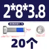 Tornillos de Acero Inoxidable 304 de Cabeza Baja Antiaflojamiento y Antichoque para Pegamento, Cabeza Delgada, Pegamento Azul Interno Torx M2M3-M8