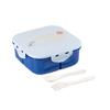 Lonchera Simple para Estudiante con Tres Compartimentos de Plástico PP Cantina Dormitorio Empaque Lonchera Calentamiento para Microondas con Tenedor