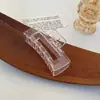 Pinza de Tiburón Acrílica Marrón Grande Estilo Coreano de Verano Pinza Cuadrada Pasador Elegante para la Parte Trasera de la Cabeza Pasador de Gama Alta