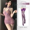 Xianyi Lingerie Erótica Novo Estilo Chinês Transparente Botão Roxo Cheongsam Sedutor Sexy Roupa de Dormir Sem Remoção para Cama 938