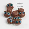 Imitación ébano lindo gato cabeza de gato negro agujero vertical ojo grande gato con cuentas cabeza de búho con cuentas accesorios de joyería diy