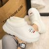 Pantuflas de Algodón Impermeables para Mujer con Tacón para Invierno Ropa de Exterior Nuevo 2025 Aumentan la Altura Suela Gruesa Antideslizante Cálidas Forradas de Felpa Zapatos de Algodón para Mujer