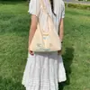 Bolsa de Tela con Bordado Lindo, Versátil, Artística, de un Solo Hombro para Mujer, Estilo Perezoso, Gran Capacidad, Bolso de Hombro para el Trabajo