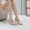 Zapatos Mary Jane Blancos de Tacón Alto con Tacón Fino y Puntera Puntiaguda con Pedrería Francesa, Estilo Nuevo Primavera 2026 para Mujer