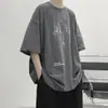 Camiseta de Verano Nueva de Manga Corta para Hombre Tallas Grandes 80-330 jin Estilo Hong Kong Ropa Holgada Top para Hombres Gordos c