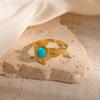 Anillo de estilo retro transfronterizo de nueva generación chapado en oro de 18 quilates, de alta gama, ligero y lujoso, estilo palaciego europeo y americano.
