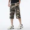 Shorts Casuais Masculinos de Verão Novos Tamanho Europeu Transfronteiriço Perna Reta Estilo Japonês Versátil Roupa de Trabalho Camuflado Shorts de Praia