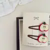 Bonita Pinza para el Cabello de Niña con Forma de Manzana, Diadema, Pinza de Sujeción, Par de Pinzas, Pinza Lateral, Gomas Elásticas