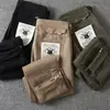 Pantalones de Trabajo Retro Americanos de Primavera y Otoño Bolsillos Individuales con Botón Pierna Recta No Elástica Deportivos Resistentes al Desgaste Pantalones de Trabajo Casuales para Hombre Hombres