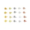 Ouro Real 18K Terminal de Crimpagem Plano Contas Redondas Pulseira Contas de Posicionamento Fio de Aço Corda Pulseira DIY Colar Fecho de Pressão B93