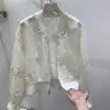 Verano Nuevo Estilo Chino Estilo Nacional Chaqueta Protectora del Sol Bordada con Cuentas Abrigo Diseño de Cuello Redondo Traje de Béisbol Top