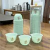 Taza de té Kung Fu desechable con impresión de logo, engrosada, más dura, anti-quemaduras, taza de té de alta calidad, portavasos, una generación de cabello