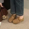 Zapatos de algodón para mujer Birkenstock 2026 estilo nuevo otoño e invierno mocasines de felpa zapatos peludos para uso en exteriores con cierre de velcro y suelas planas de corte profundo
