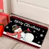 Tapetes de Chão de Natal Transfronteiriços Papai Noel Boneco de Neve Veludo de Cristal Tapete Estampado Cozinha Tapetes Antiderrapantes Tapetes Absorventes
