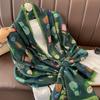 Lenço feminino de algodão e linho design original gato de desenho animado avançado fofo viagem férias proteção solar xale primavera e verão novo Kun