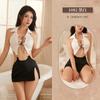 Lencería sexy de cejas, secretaria sexy, falda de cadera, juego de rol, club nocturno, talla grande, uniforme gratis, traje de tentación