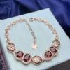 Pulsera Caibao Jewelry Granate Natural Calabaza Plata 925 Incrustada Temperamento Moderno Más Fácil de Combinar Pulsera para Mujer Accesorios de Mano