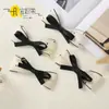 Accesorio de lazo de malla de lunares estilo coreano, accesorio para el cabello de color contrastante blanco y negro, material de bricolaje, decoración versátil de alta gama