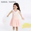 [Balaone] Balabala Roupas Infantis Vestido Infantil Meninas 2026 Novo Verão Doce Saia com Laço