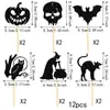 Esqueleto Bruxa Gato Preto Morcego Tema Festa de Aniversário Plug-In para Bolo Decoração de Confeitaria Suprimentos
