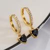 Aogu Moda Luz Luxo Amor Coração Zircon Brincos Mulheres Banhado A Cobre Nicho De Ouro De Alta Qualidade All-match Brincos Fornecimento Transfronteiriço
