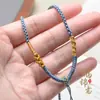 Cordão de Colar com Nó de Transferência Tecido com Fio de Ouro Artesanal Pingente de Jade Fivela de Segurança de Cera de Abelha de Jade Ajustável Flor de Pessegueiro