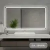 Espelho de Banheiro Inteligente Sensível ao Toque Estilo Nórdico com Luz LED Anti-Embaçante Montado na Parede Espelho de Maquiagem