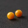 Cera de Abeja Calcedonia Cuentas Sueltas Amarillo Aceite de Pollo DIY Joyería de Cristal Accesorios para Pulsera Wen Jugar Cuentas Redondas Cuentas Enteras Al por Mayor