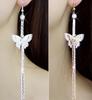 1365 brincos de borboleta com franja de diamante brincos longos de strass atacado entidade fornecedora