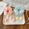 Lazo para el Cabello con Flor de Tulipán Lindo para Niñas, Cuerda para Cola de Caballo o Moño, Accesorios para el Cabello de Niñas