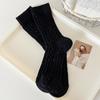 Calcetines de lana de punto para otoño e invierno, gruesos y cálidos, de longitud media, estilo coreano, con punto trenzado, apilados para mujer