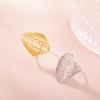 Anillo de filigrana en forma de corazón de venta caliente de Grid Anillo estético hueco de acero inoxidable para mujer regalo de cumpleaños Navidad al por mayor