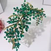 Accesorios para el Cabello Transfronterizos Nuevo Brillante Personalizado Amarillo Dorado Pedrería Cristal Banda para el Cabello Hecha a Mano Accesorios para Vestido de Novia Dz273