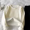 Camiseta de Manga Larga de Color Sólido Gruesa con Forro de Vellón Compuesto de Terciopelo Alemán al por Mayor Transfronterizo Otoño e Invierno Camiseta Base Interna Cálida Ajustada para Mujer