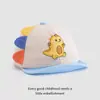 Chapéu Novo para Bebê Coreano Bonito Desenho Animado Dinossauro Pequeno Boné de Aba Macia Primavera e Verão Chapéu com Punho para Bebê