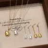 Personalizados--Pendientes de Calabaza de la Suerte Cepillados Estilo Chino Vintage Fulu para Mujer, Pendientes Elegantes, Accesorios para Orejas, Collar de Cadena para Clavícula