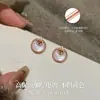 Brincos de argola em prata pura S999 com agulha e madrepérola natural para mulheres, estilo francês de luxo leve, extremamente bonitos e elegantes com um toque de alta qualidade