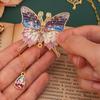 Mariposa en Pintura Pintura al Óleo Mariposa Retro Colgante Marcador de Libros de Metal Sentido Avanzado Decoración de Lectura Regalo Exquisito Colgantes de Regalo