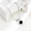Collar de plata de ley S925 de alta calidad con cuentas de plata y hueso de serpiente de ónix negro, elegante joyería de nicho, cadena de clavícula con gemas a juego para mujer