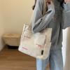 Bolso de Hombro para Estudiante para Mujer 2025 Nuevo Bolso Tote al por Mayor Bolso de Lona de Gran Capacidad Bolso de Mano Sencillo y Moderno Transfronterizo
