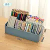 Caja de Almacenamiento de Papelería para Escritorio, Organizador Portátil para Almacenamiento de Marcadores, Caja de Almacenamiento de Madera Multicolor para Papelería y Diario