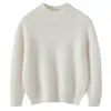 Suéter de cachemira de punto de siete puntadas para niños, otoño e invierno, cuello semialto, unisex, engrosado, color liso, versátil, suéter de punto simple