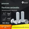 Fixadores Grau 4.8 M3/M4/M5/M6 Galvanizados Parafusos Sextavados Externos Estendidos Rosca Total Meia Rosca Parafusos Sextavados Externos