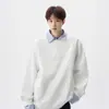 Camisa Polo Falsa de Duas Peças Estilo Japonês para Homens, Marca da Moda Outono, Estilo College, Moletom com Gola Reversível, Camiseta Base Retro High Street
